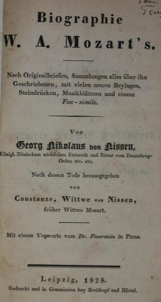 Große Abbildung Nr.1: 134-542 Nissen,G.N.v.: (Musik, Mozart)
