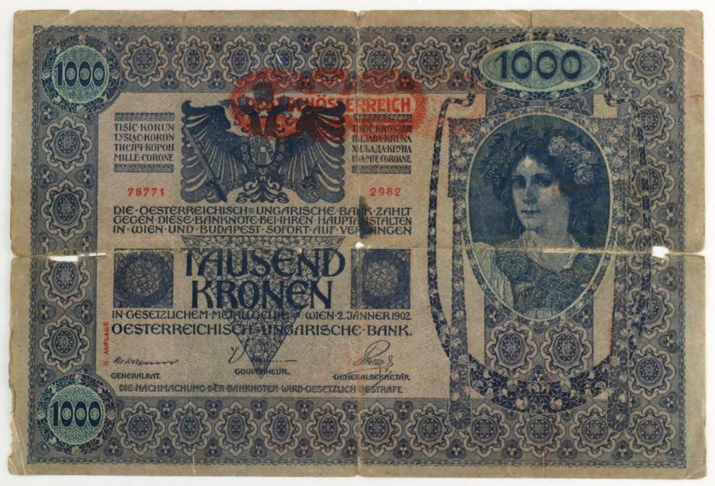 Große Abbildung Nr.1: 134-548 Banknoten.: (Numismatik u. Siegelkunde, Medaillen)