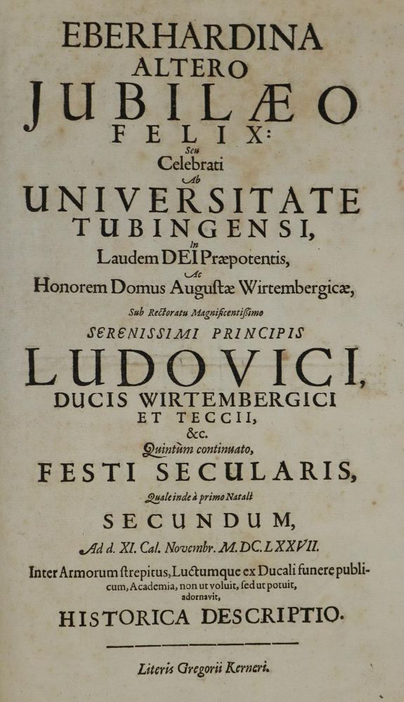 Große Abbildung Nr.1: 134-603 Eberhardina: (Studentika und Hochschulen, Tübingen)