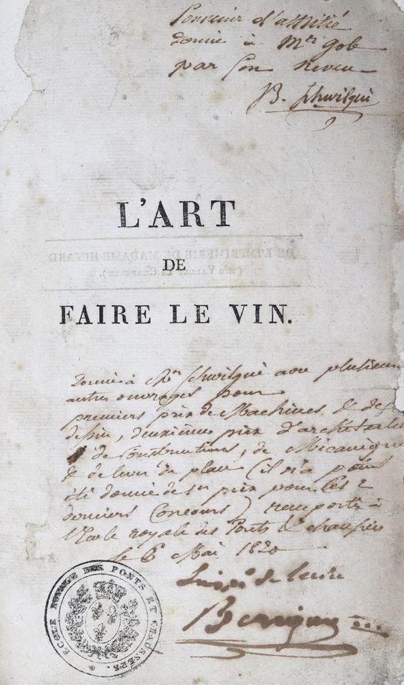 Große Abbildung Nr.1: 134-619 Chaptal (de Chanteloup,J.A.C.).: (Küche und Haushalt, Getränke, Wein und Weinbau)