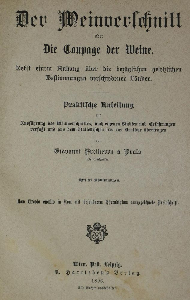 Große Abbildung Nr.1: 134-622 Prato,G.v.: (Küche und Haushalt, Getränke, Wein und Weinbau)