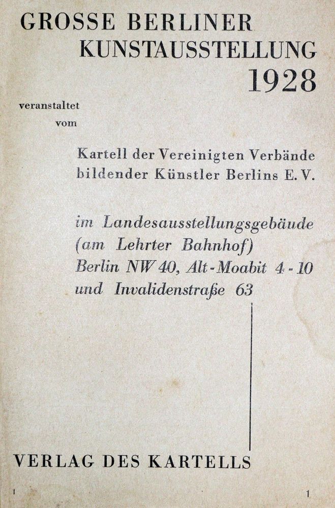 Große Abbildung Nr.1: 134-666 Grosse Berliner Kunstausstellung 1928.: (Berlin)
