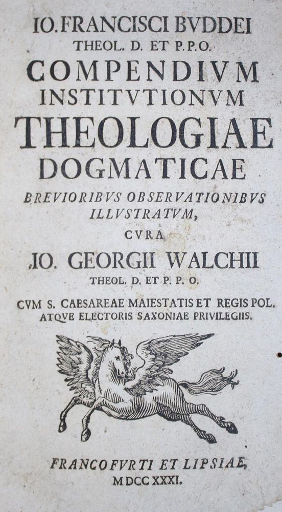 Große Abbildung Nr.1: 134-68 Buddeus,J.F.: (Alte Drucke, Handschriften und Theologie)