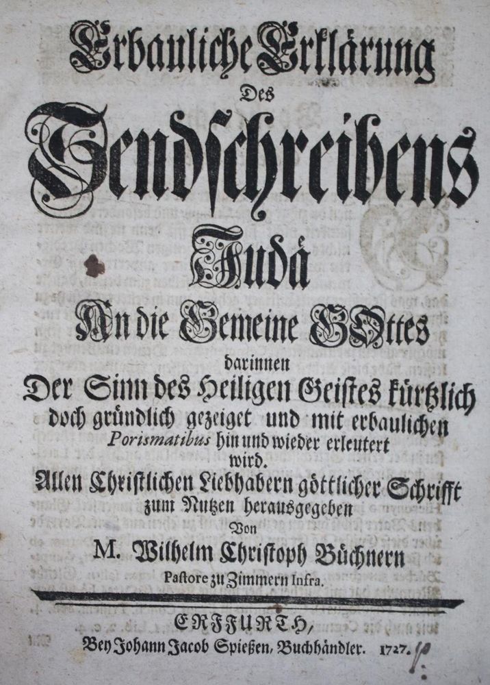 Große Abbildung Nr.1: 134-69 Büchner,W.C.: (Alte Drucke, Handschriften und Theologie)