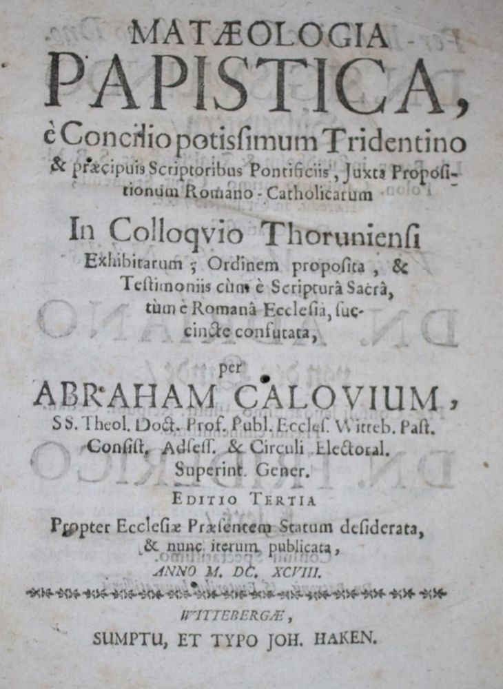 Große Abbildung Nr.1: 134-72 Calov(ius),A.: (Alte Drucke, Handschriften und Theologie)