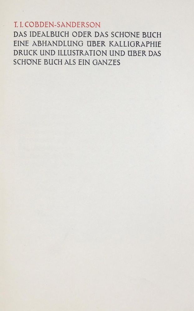 Große Abbildung Nr.1: 134-743 Cobden-Sanderson, T. J.: (Bibliographie und Buchwesen)