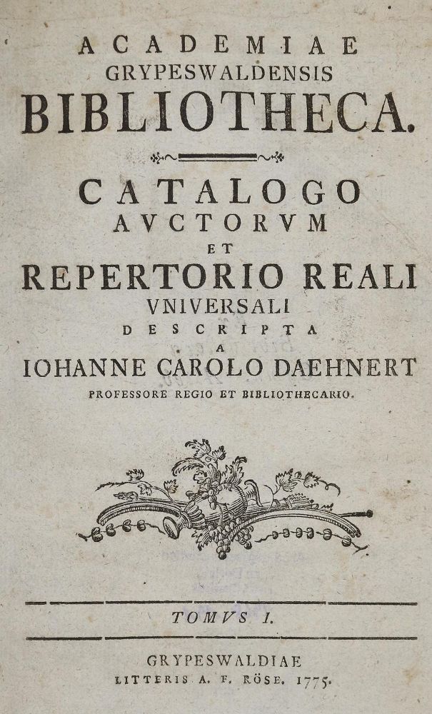 Große Abbildung Nr.1: 134-744 Dähnert,J.C.: (Bibliographie und Buchwesen)