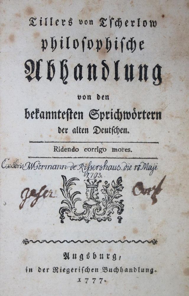 Große Abbildung Nr.1: 134-801 Tiller von Tscherlow (d.i. O.Sager).: (Lexika - Wörterbücher - Sprachwissenschaften)