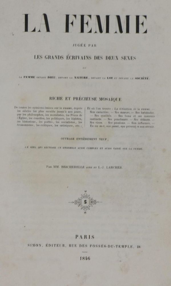 Große Abbildung Nr.1: 134-849 Larcher,L.J. u. Bescherelle.: (Kultur- und Sittengeschichte)