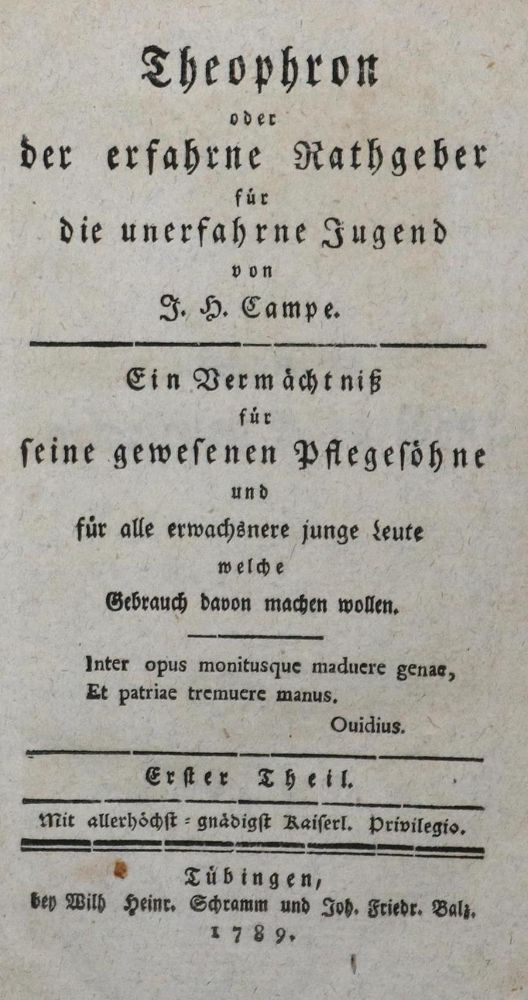 Große Abbildung Nr.1: 134-882 Campe,J.H.: (Pädagogik)