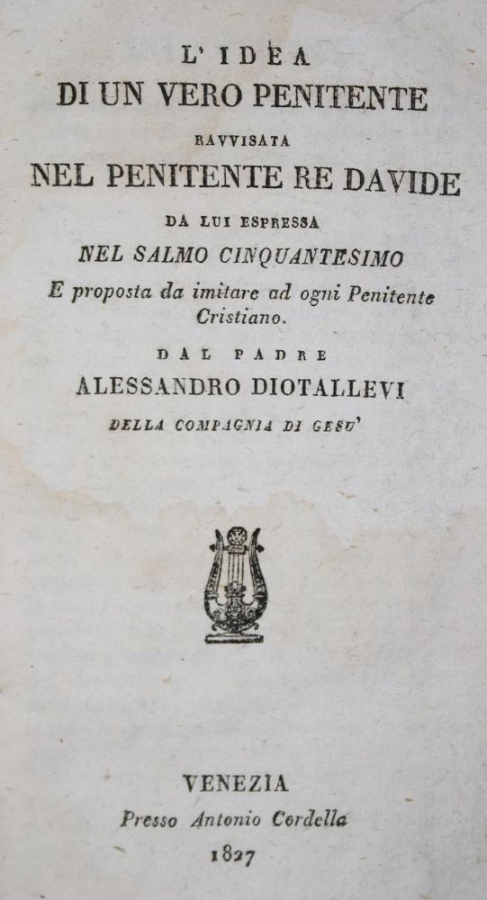 Große Abbildung Nr.1: 134-91 Diotallevi,A.: (Alte Drucke, Handschriften und Theologie)