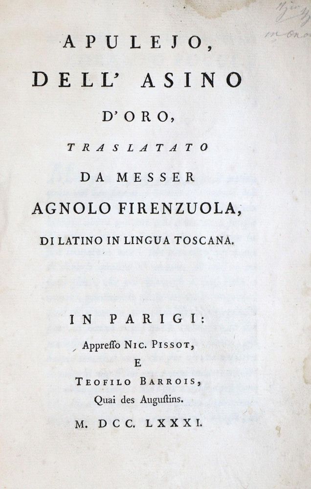 Große Abbildung Nr.1: 134-912 Apuleius.: (Literatur und illustrierte Bücher bis 19.Jahrhundert)