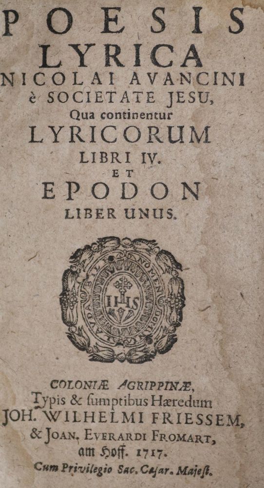 Große Abbildung Nr.1: 134-916 Avancini,N.v.: (Literatur und illustrierte Bücher bis 19.Jahrhundert)