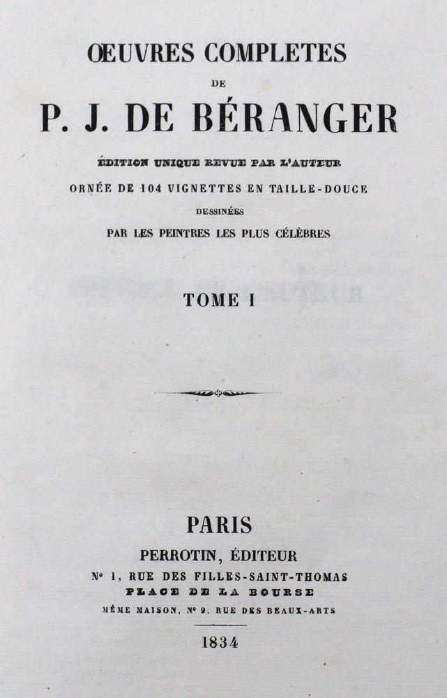 Große Abbildung Nr.2: 134-920 Beranger,P.J.de.: (Literatur und illustrierte Bücher bis 19.Jahrhundert)