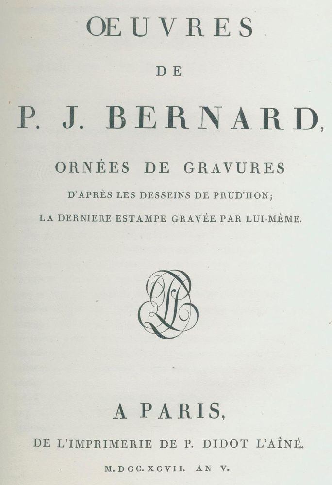 Große Abbildung Nr.2: 134-921 Bernard,P.J.: (Literatur und illustrierte Bücher bis 19.Jahrhundert)