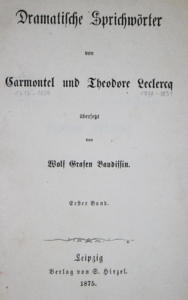 Große Abbildung Nr.1: 134-931 Carmontelle,(L.C.). u. T.Leclerc.: (Literatur und illustrierte Bücher bis 19.Jahrhundert)