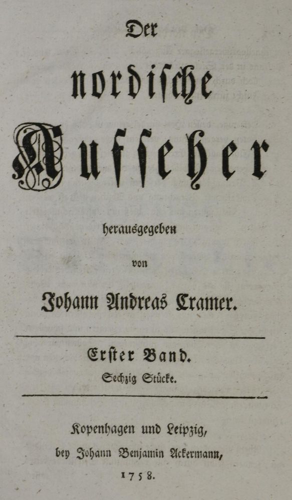 Große Abbildung Nr.1: 134-942 Cramer,J.A.: (Literatur und illustrierte Bücher bis 19.Jahrhundert)