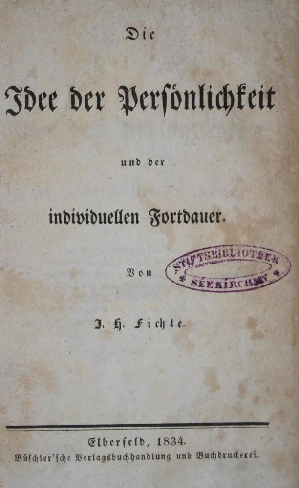 Große Abbildung Nr.2: 134-972 Fichte,I.H.: (Literatur und illustrierte Bücher bis 19.Jahrhundert)