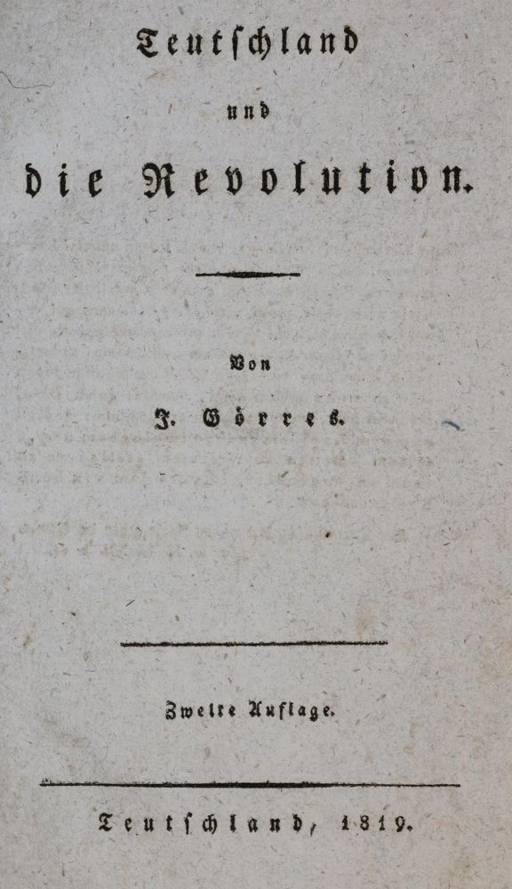 Große Abbildung Nr.1: 134-989 Görres,I.: (Literatur und illustrierte Bücher bis 19.Jahrhundert)