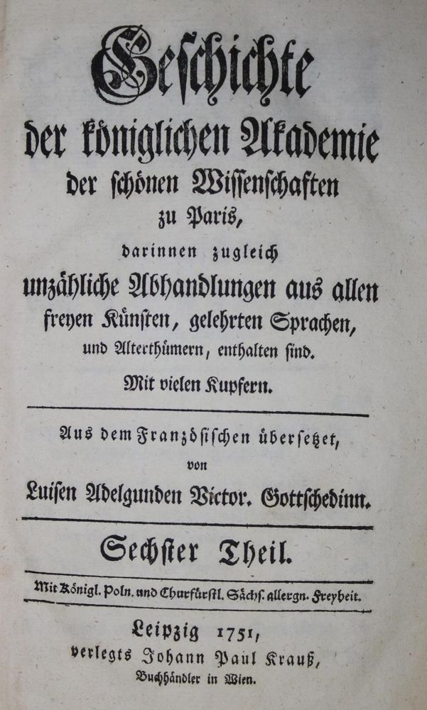 Große Abbildung Nr.1: 134-997 [Gottschedin, Luise Adelgunde Victoria (Übers.).: (Literatur und illustrierte Bücher bis 19.Jahrhundert)