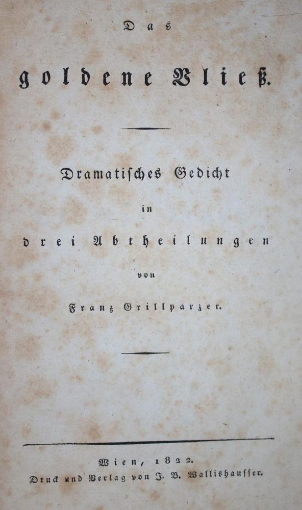 Große Abbildung Nr.1: 134-998 Grillparzer,F.: (Literatur und illustrierte Bücher bis 19.Jahrhundert)
