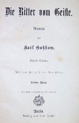 Bild Nr.1: 134-1000 Gutzkow,K.: (Literatur und illustrierte Bücher bis 19.Jahrhundert)