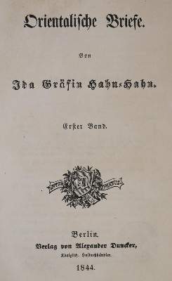 Bild Nr.1: 134-1001 Hahn-Hahn,I.: (Literatur und illustrierte Bücher bis 19.Jahrhundert)