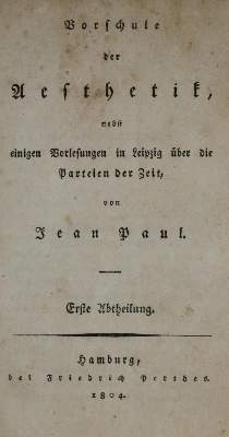 Bild Nr.1: 134-1018 Jean Paul (d.i. J.P.F. Richter).: (Literatur und illustrierte Bücher bis 19.Jahrhundert)
