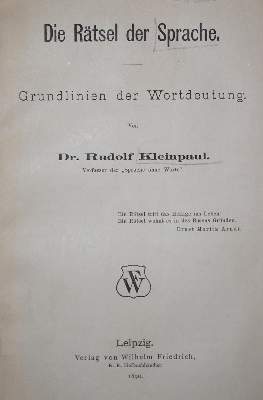 Bild Nr.1: 134-1028 Kleinpaul,R.: (Literatur und illustrierte Bücher bis 19.Jahrhundert)