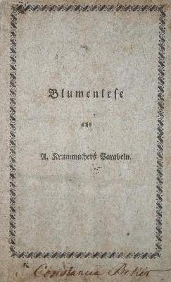 Bild Nr.1: 134-1029 Krummacher,(F.A.).: (Literatur und illustrierte Bücher bis 19.Jahrhundert)