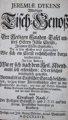 Bild Nr.1: 134-103 Dyken,J.: (Alte Drucke, Handschriften und Theologie)
