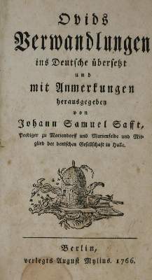 Bild Nr.1: 134-1074 Ovidius,N.P.: (Literatur und illustrierte Bücher bis 19.Jahrhundert)