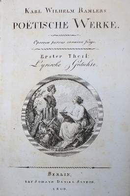 Bild Nr.1: 134-1085 Ramler,K.W.: (Literatur und illustrierte Bücher bis 19.Jahrhundert)