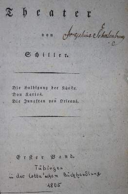 Bild Nr.1: 134-1108 Schiller,F.v.: (Literatur und illustrierte Bücher bis 19.Jahrhundert)