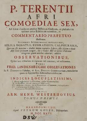 Bild Nr.1: 134-1124 Terentius,A.P.: (Literatur und illustrierte Bücher bis 19.Jahrhundert)