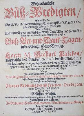 Bild Nr.1: 134-114 Falck,M.: (Alte Drucke, Handschriften und Theologie)