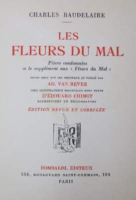 Bild Nr.1: 134-1161 Baudelaire,C.: (Literatur und illustrierte Bücher 20.Jahrhundert - Alte Literatur in modernen Ausgaben)