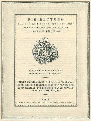 Bild Nr.1: 134-1184 Die Rettung.: (Literatur und illustrierte Bücher 20.Jahrhundert - Alte Literatur in modernen Ausgaben)