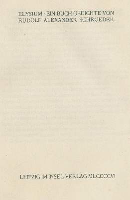 Bild Nr.1: 134-1250 Schroeder,R.A.: (Insel-Verlag)