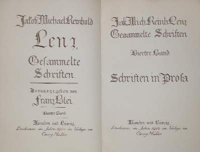 Bild Nr.1: 134-1271 Lenz,J.M.R.: (Literatur und illustrierte Bücher 20.Jahrhundert - Alte Literatur in modernen Ausgaben)