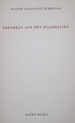 Bild Nr.1: 134-1337 Schröder,R.A.: (Literatur und illustrierte Bücher 20.Jahrhundert - Alte Literatur in modernen Ausgaben)