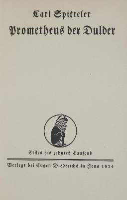 Bild Nr.1: 134-1342 Spitteler,C.: (Literatur und illustrierte Bücher 20.Jahrhundert - Alte Literatur in modernen Ausgaben)