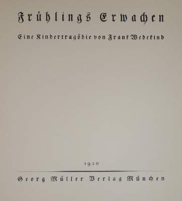 Bild Nr.1: 134-1362 Wedekind,F.: (Literatur und illustrierte Bücher 20.Jahrhundert - Alte Literatur in modernen Ausgaben)