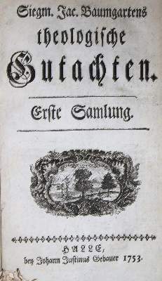 Bild Nr.1: 134-14 Baumgarten,S.J.: (Alte Drucke, Handschriften und Theologie)