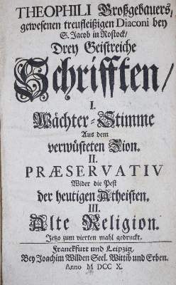 Bild Nr.1: 134-142 Großgebauer,T.: (Alte Drucke, Handschriften und Theologie)
