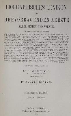 Bild Nr.1: 134-1421 Hirsch,A. (Hrsg.).: (Medizin)