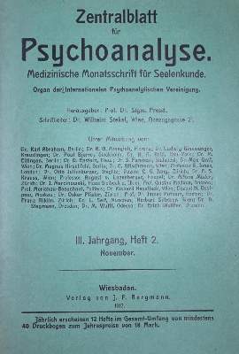Bild Nr.1: 134-1447 Zentralblatt für Psychoanalyse.: (Medizin, Psychologie)