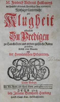 Bild Nr.1: 134-149 Hallbauer,F.A.: (Alte Drucke, Handschriften und Theologie)