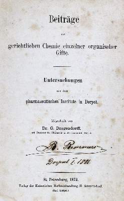 Bild Nr.1: 134-1519 Dragendorff,G.: (Verschiedene Gebiete - Varia, Chemie)