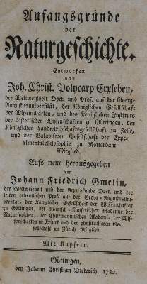 Bild Nr.1: 134-1532 Erxleben,J.C.P.: (Verschiedene Gebiete - Varia)